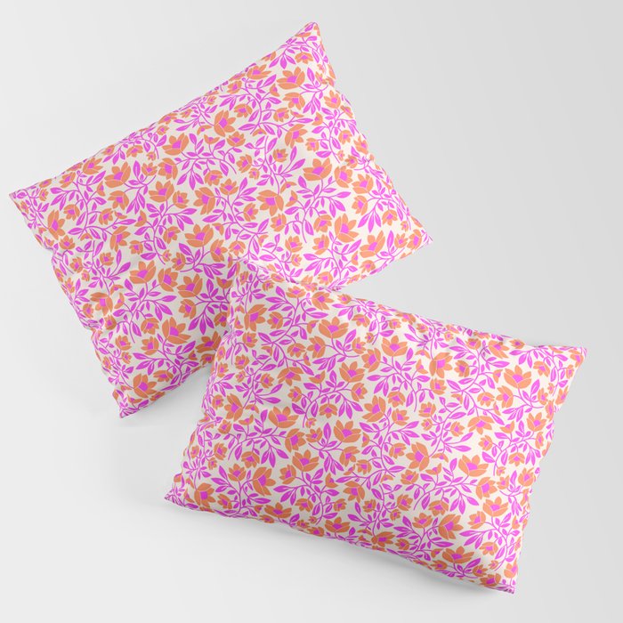 Tropical Blooms Pattern - Pink and Orange Pillow Sham Gallery Image 3