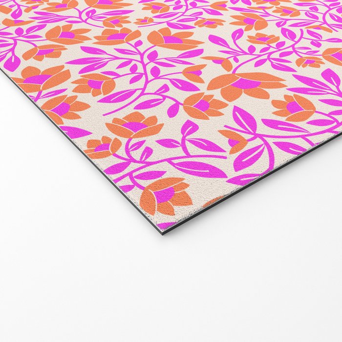 Tropical Blooms Pattern - Pink and Orange Welcome Mat Gallery Image 2
