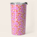 Tropical Blooms Pattern - Pink and Orange Travel Mug Gallery Image 2