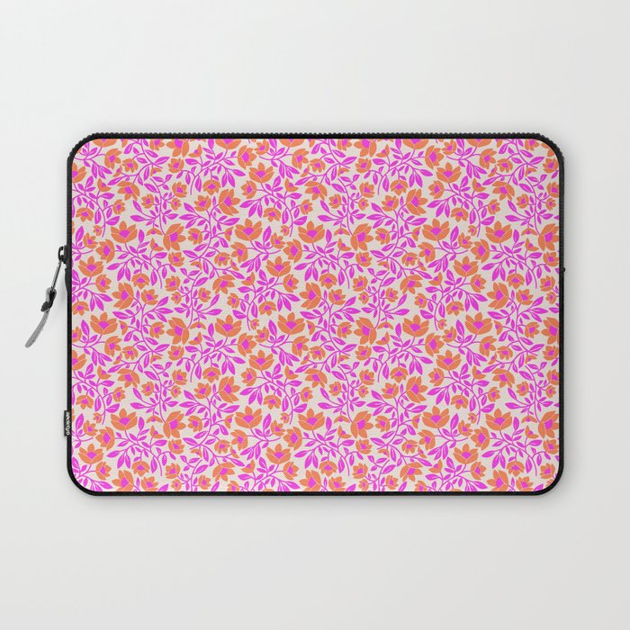Tropical Blooms Pattern - Pink and Orange Laptop Sleeve Gallery Image 1