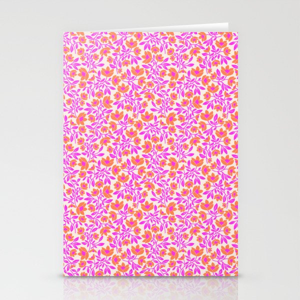 Tropical Blooms Pattern - Pink and Orange Stationery Card Gallery Image 2