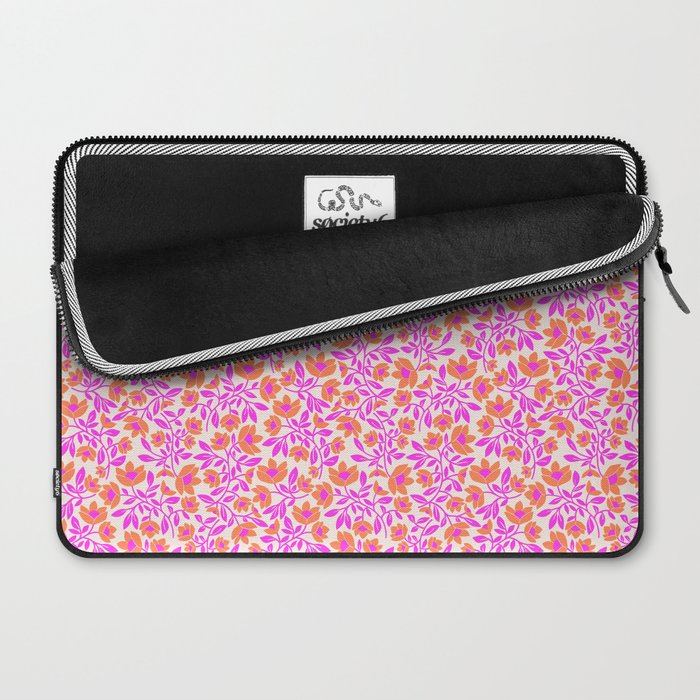 Tropical Blooms Pattern - Pink and Orange Laptop Sleeve Gallery Image 2