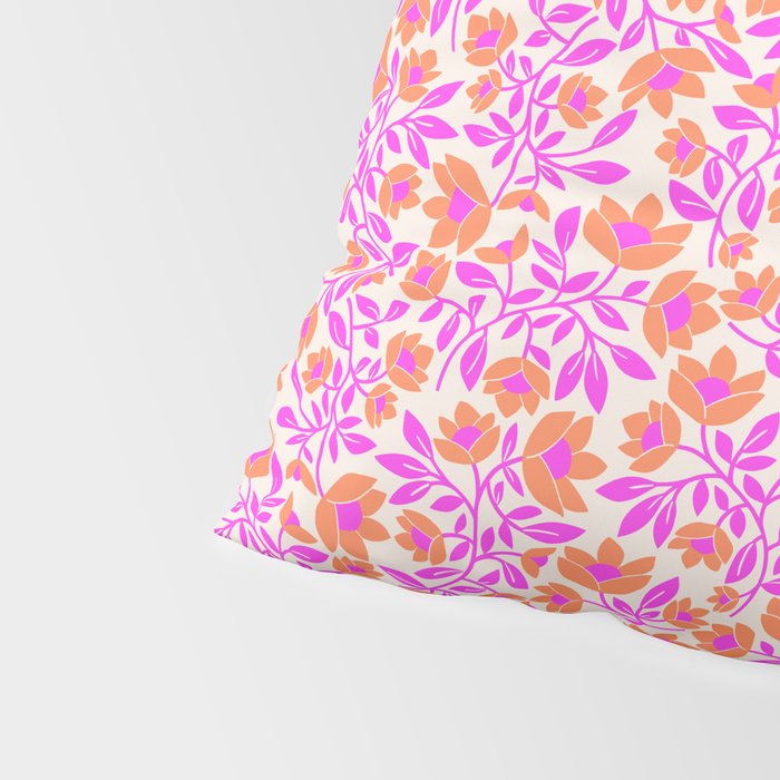 Tropical Blooms Pattern - Pink and Orange Pillow Sham Gallery Image 4