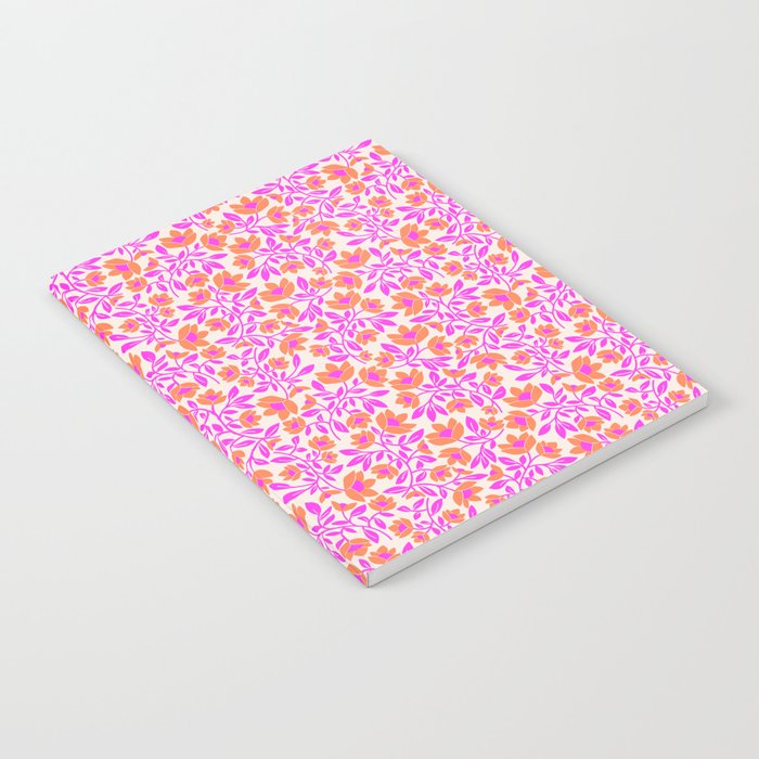 Tropical Blooms Pattern - Pink and Orange Notebook Gallery Image 1
