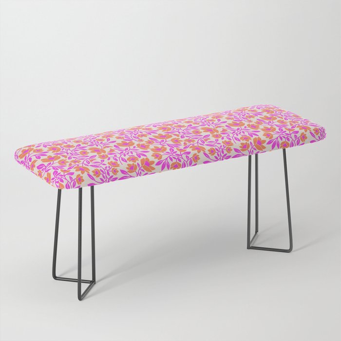 Tropical Blooms Pattern - Pink and Orange Bench Gallery Image 1
