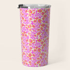 Tropical Blooms Pattern - Pink and Orange Travel Mug Gallery Image 3