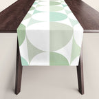 Mid-Mod geometric Sun and Moon tile - Sage Green Table Runner Gallery Image 1