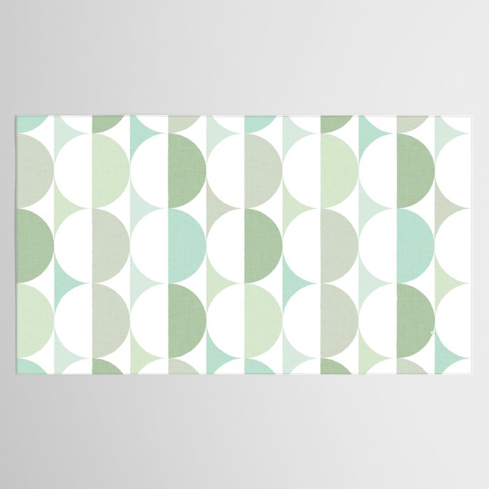 Mid-Mod geometric Sun and Moon tile - Sage Green Tablecloth Gallery Image 2