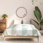 Mid-Mod geometric Sun and Moon tile - Sage Green Comforter Gallery Image 3