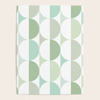 Mid-Mod geometric Sun and Moon tile - Sage Green Poster Gallery Image 4