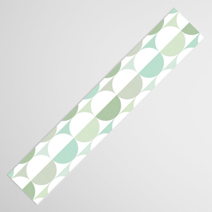 Mid-Mod geometric Sun and Moon tile - Sage Green Table Runner Gallery Image 3