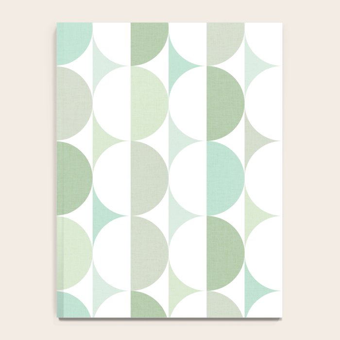 Mid-Mod geometric Sun and Moon tile - Sage Green Notebook Gallery Image 4