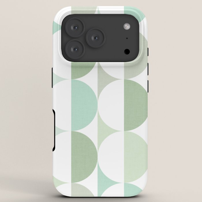 Mid-Mod geometric Sun and Moon tile - Sage Green iPhone Case Gallery Image 7