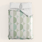 Mid-Mod geometric Sun and Moon tile - Sage Green Comforter Gallery Image 6