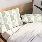 Mid-Mod geometric Sun and Moon tile - Sage Green Pillow Sham Gallery Image 2