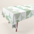 Mid-Mod geometric Sun and Moon tile - Sage Green Tablecloth Gallery Image 1