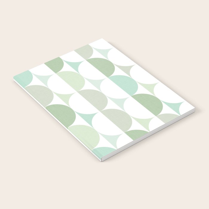 Mid-Mod geometric Sun and Moon tile - Sage Green Notebook Gallery Image 2