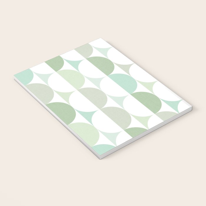 Mid-Mod geometric Sun and Moon tile - Sage Green Notebook Gallery Image 3