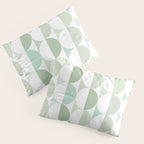 Mid-Mod geometric Sun and Moon tile - Sage Green Pillow Sham Gallery Image 3