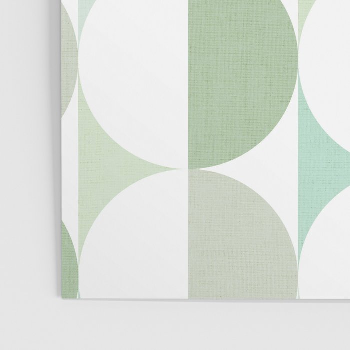 Mid-Mod geometric Sun and Moon tile - Sage Green Poster Gallery Image 3