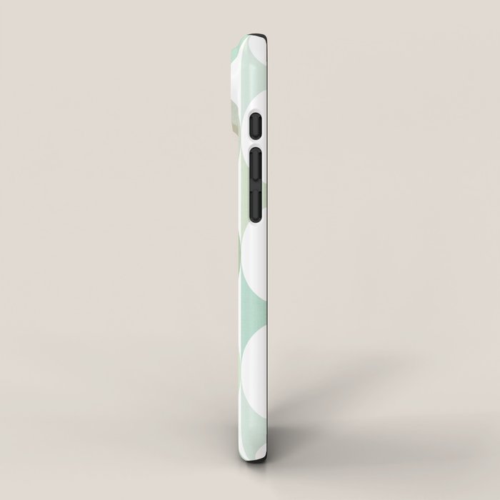 Mid-Mod geometric Sun and Moon tile - Sage Green iPhone Case Gallery Image 2