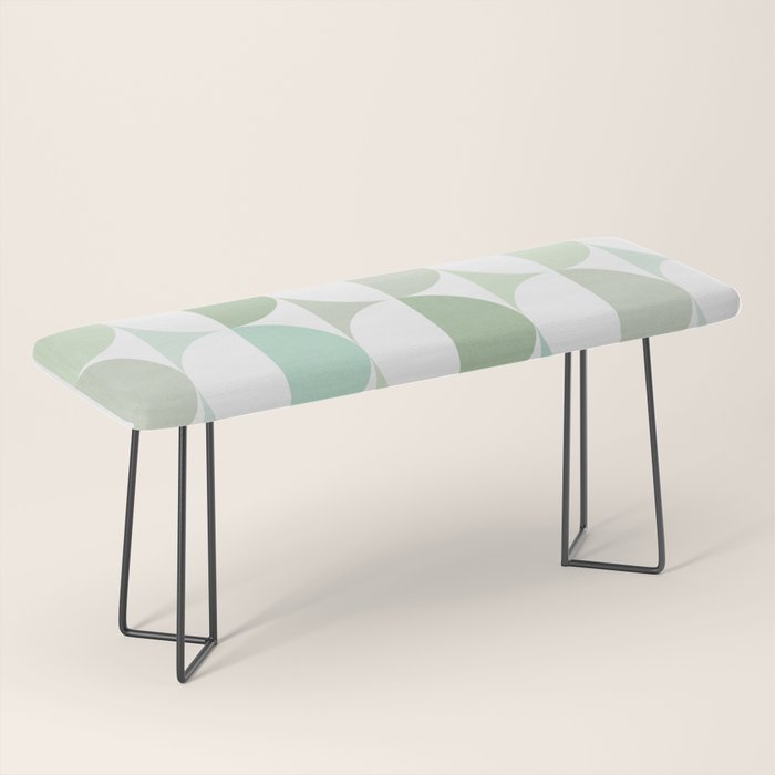 Mid-Mod geometric Sun and Moon tile - Sage Green Bench Gallery Image 1