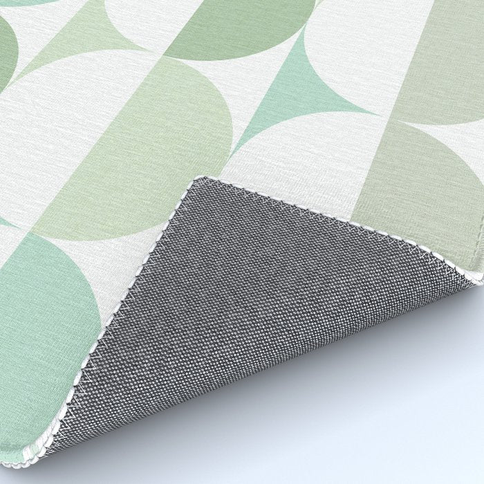 Mid-Mod geometric Sun and Moon tile - Sage Green Rug Gallery Image 4
