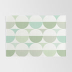 Mid-Mod geometric Sun and Moon tile - Sage Green Rug Gallery Image 2