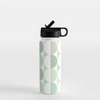 Mid-Mod geometric Sun and Moon tile - Sage Green Water Bottle Gallery Image 1