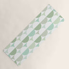 Mid-Mod geometric Sun and Moon tile - Sage Green Yoga Mat Gallery Image 1