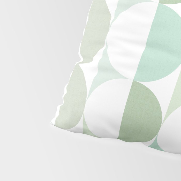 Mid-Mod geometric Sun and Moon tile - Sage Green Pillow Sham Gallery Image 4