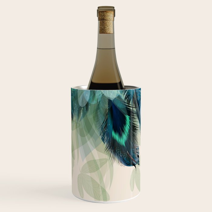 Beautiful Peacock Feathers Wine Chiller Gallery Image 1