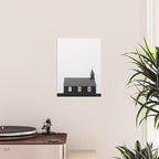 Chapel in Budir Iceland - Landscape Art Print, Black and White Photography Poster Gallery Image 2