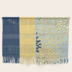 Modern, Color Block, Floral Prints, Blue and Yellow Wall Hanging Gallery Image 1