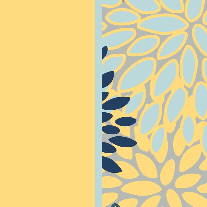 Modern, Color Block, Floral Prints, Blue and Yellow Coffee Mug Gallery Image 2