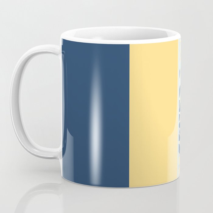 Modern, Color Block, Floral Prints, Blue and Yellow Coffee Mug Gallery Image 3