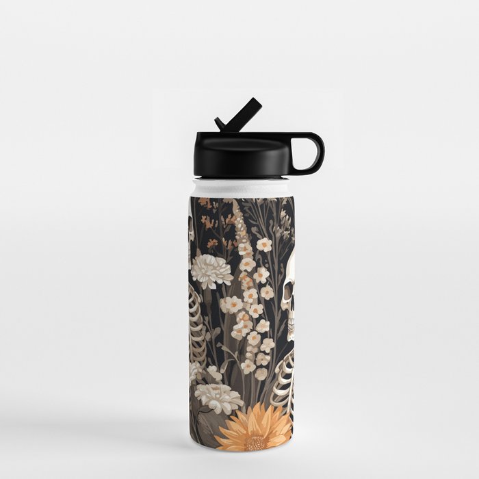 Bones and Blooms Skeleton Art Water Bottle Gallery Image 1