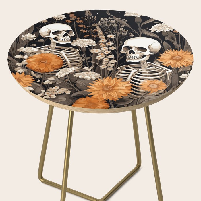 Bones and Blooms Skeleton Art Side Table Gallery Image 2