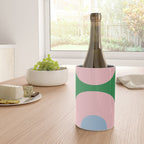 Bold Minimal Double Arch Pattern in Green, Pink, and Pastel Blue Wine Chiller Gallery Image 4