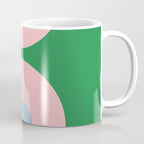 Bold Minimal Double Arch Pattern in Green, Pink, and Pastel Blue Coffee Mug Gallery Image 1