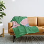 Bold Minimal Double Arch Pattern in Green, Pink, and Pastel Blue Throw Blanket Gallery Image 1