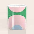 Bold Minimal Double Arch Pattern in Green, Pink, and Pastel Blue Coffee Mug Gallery Image 4
