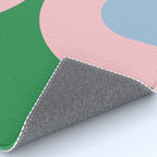 Bold Minimal Double Arch Pattern in Green, Pink, and Pastel Blue Rug Gallery Image 4