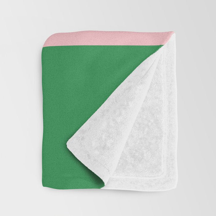 Bold Minimal Double Arch Pattern in Green, Pink, and Pastel Blue Throw Blanket Gallery Image 3