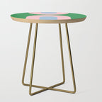 Bold Minimal Double Arch Pattern in Green, Pink, and Pastel Blue Side Table Gallery Image 1