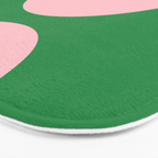 Bold Minimal Double Arch Pattern in Green, Pink, and Pastel Blue Bath Mat Gallery Image 3