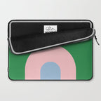 Bold Minimal Double Arch Pattern in Green, Pink, and Pastel Blue Laptop Sleeve Gallery Image 2