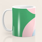 Bold Minimal Double Arch Pattern in Green, Pink, and Pastel Blue Coffee Mug Gallery Image 3