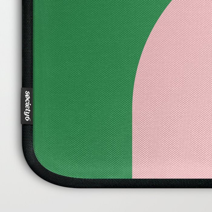 Bold Minimal Double Arch Pattern in Green, Pink, and Pastel Blue Laptop Sleeve Gallery Image 3