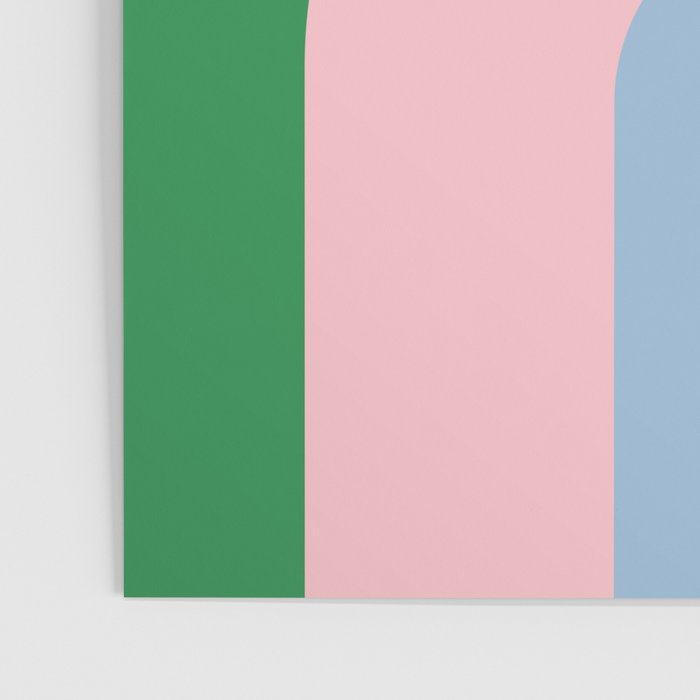 Bold Minimal Double Arch Pattern in Green, Pink, and Pastel Blue Poster Gallery Image 3
